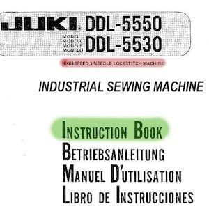 Juki DDL 5550 _5530 _Lock Stitch Sew. Machine_Instruction Manual