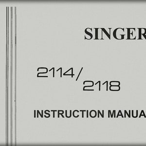 Singer 2114 _2118 _Instruction Manual _Digital Download _PDF format