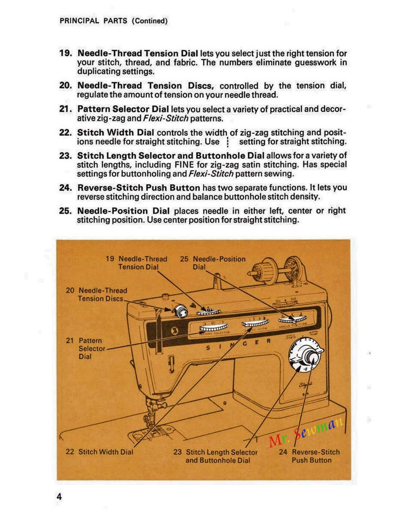 Singer Stylist 834 Sewing Machine _instruction Manual _digital Download