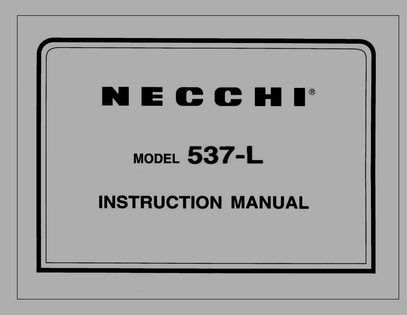 Necchi 537-L _instruction Manual _digital Download _PDF Format - Etsy