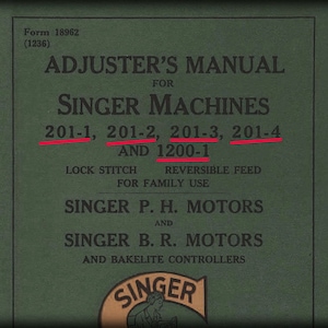 Singer 201 _Manual del ajustador _Descarga digital _Formato pdf