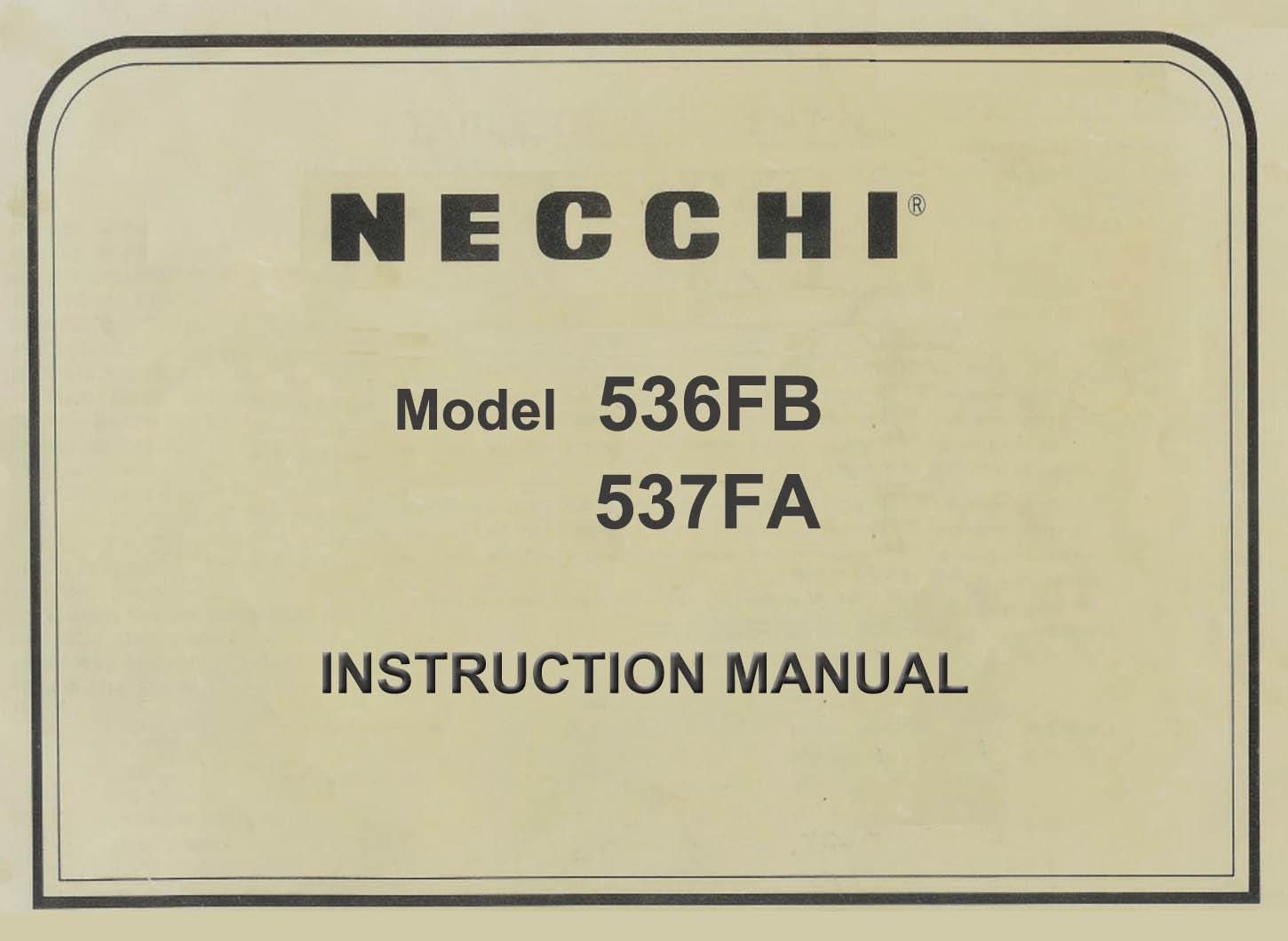 Necchi 536 FB _537 FA _instruction Manual _digital Download _PDF