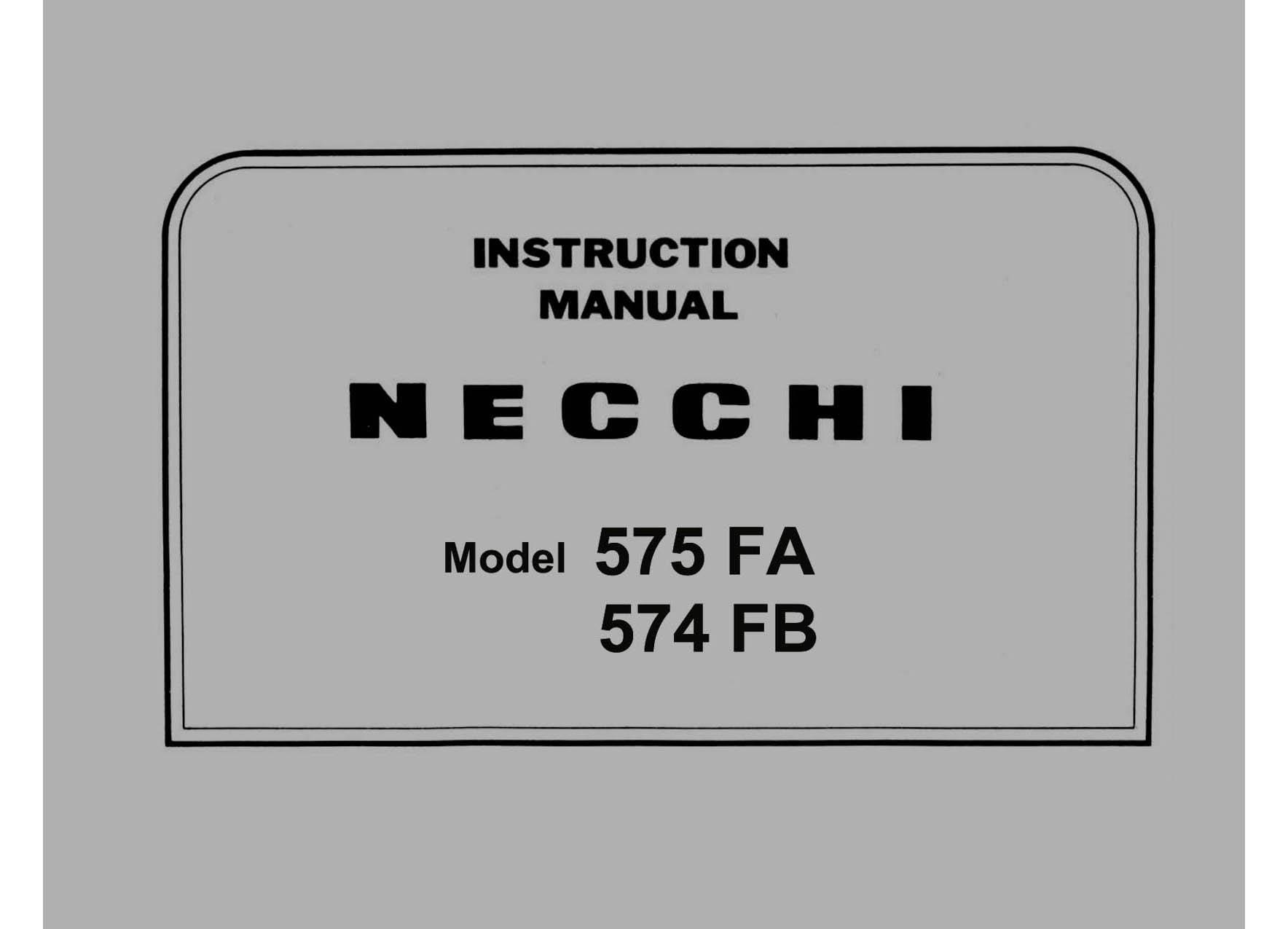 Necchi 575 FA _574 FB _instruction Manual _digital Download PDF
