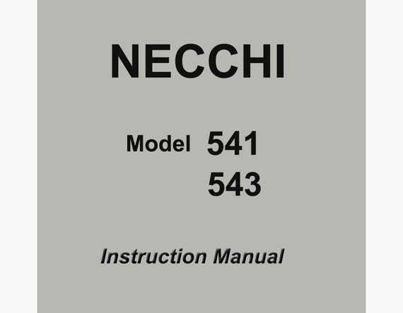 Mayページ Necchi 541 _543 _instruction Manual _digital Download _PDF Format