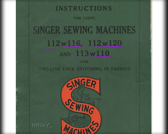 Singer  112w116 _112w120 _113w110 _Instruction Manual _Digital Download _PDF format _