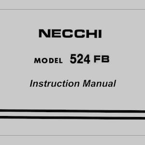 Necchi 524 FB _Manual de instrucciones _Descarga digital _Formato PDF