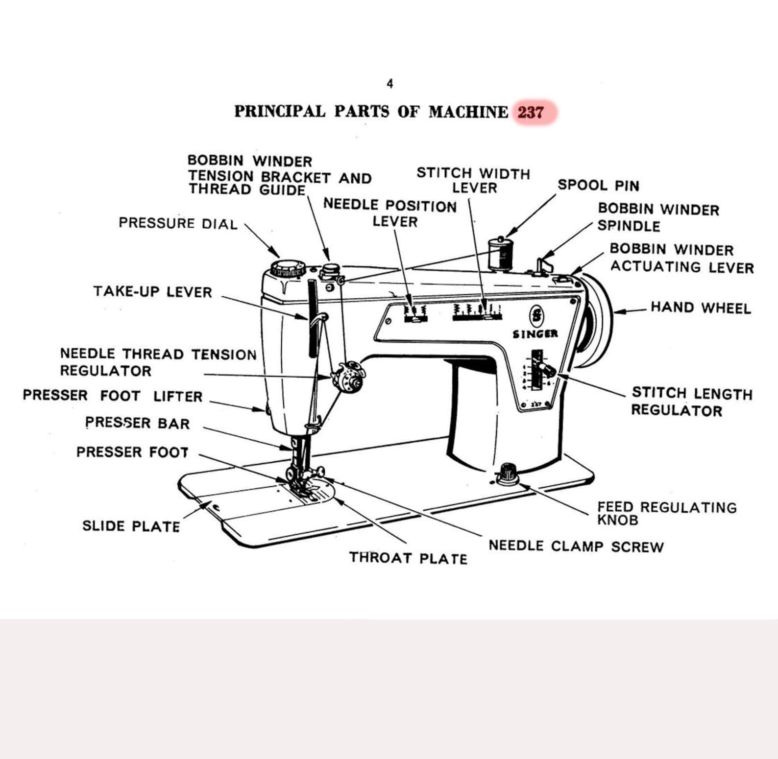 SINGER Fashion Mate 237 _instruction Manual _digital Download _PDF