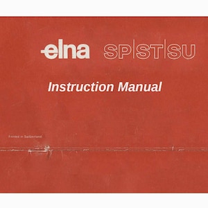 May include: Red instruction manual cover for an Elna SP/ST/SU sewing machine. The cover has the brand name "Elna" and the model name "SP/ST/SU" printed in white.