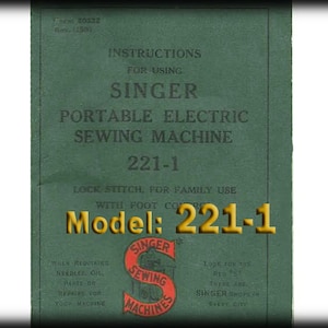 Singer  221-1  Featherweight _Instruction Manual _PDF format _Digital Download