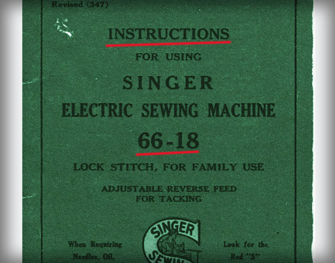 Singer 66-18 _instruction Manual _digital Download _PD Format - Etsy