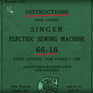 Singer  66-18 _Instruction Manual _Digital Download _PD Format