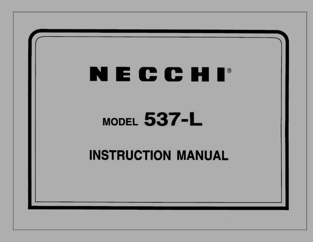 なっちページ Necchi 537-L _instruction Manual _digital Download _PDF Format - Etsy