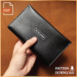 Leather long wallet pattern V4 - Leather pattern - PDF Pattern - A4 Sized Printout