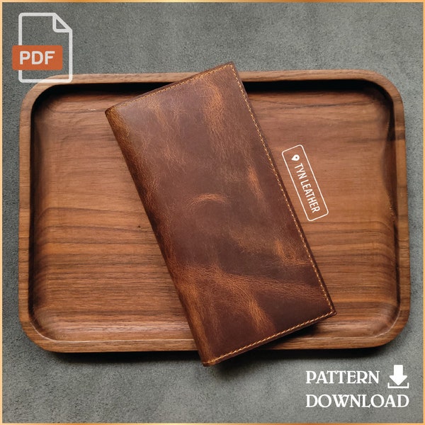 Leather long wallet pattern V1.2 - Leather pattern - PDF Pattern - A4 Sized Printout