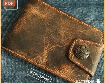 Leather card holder wallet PDF template V2 - Leather pattern - PDF Pattern - A4 Sized Printout