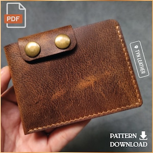 Modelo PDF de carteira porta-cartões de couro V9 - Padrão de couro - Padrão PDF - Impressão tamanho A4