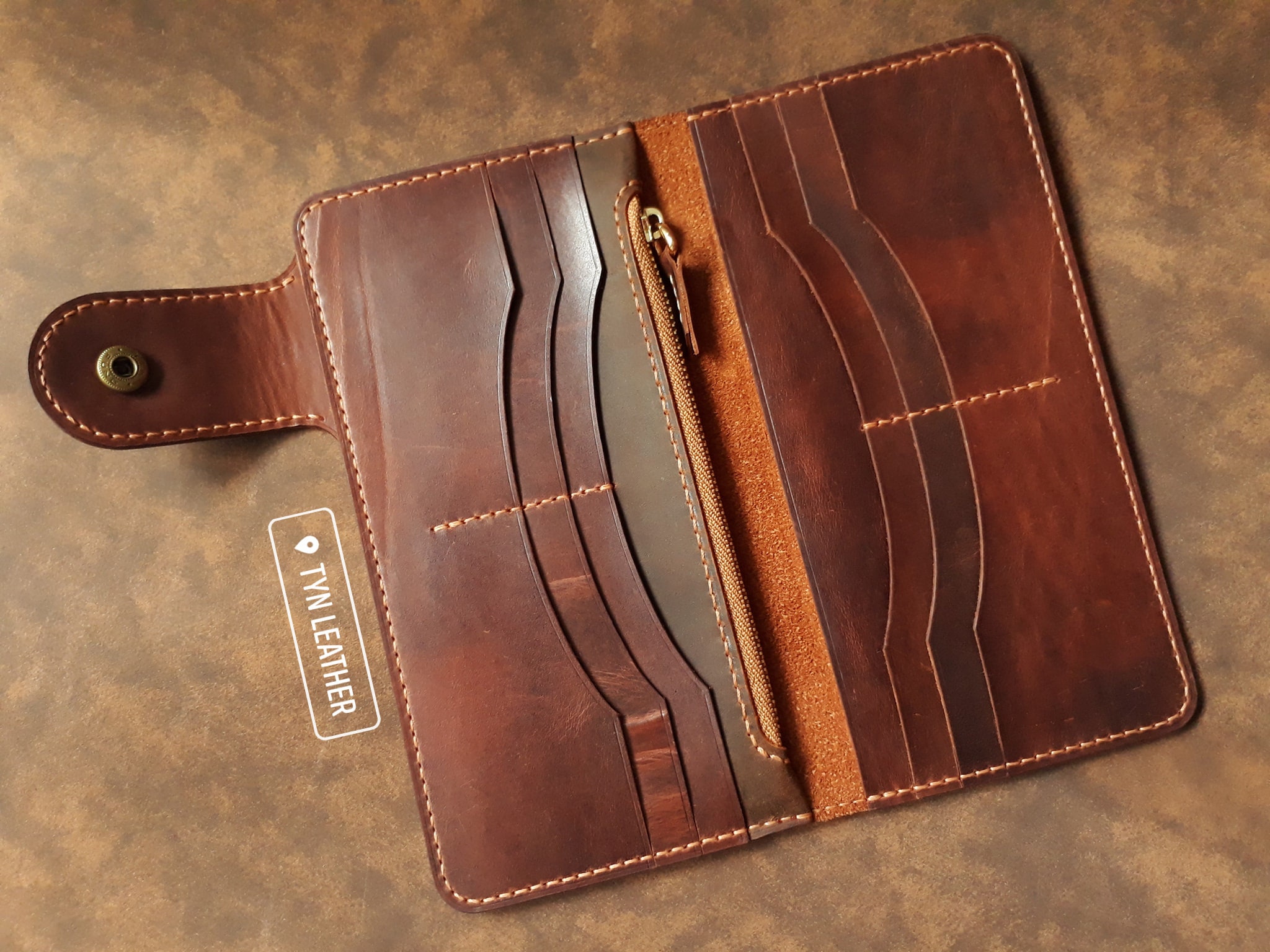 Biker wallet pattern Leather Wallet Pattern Leather long Etsy