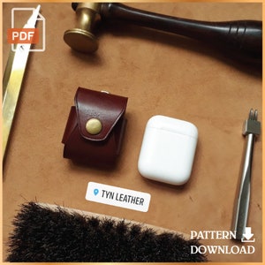 Padrão de capa de couro para Airpods 1 e 2 - Padrão de couro - Padrão em PDF - Impressão em tamanho A4