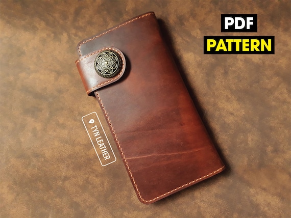 Leather Biker Wallet Pattern Leather Long Wallet Pattern - Etsy