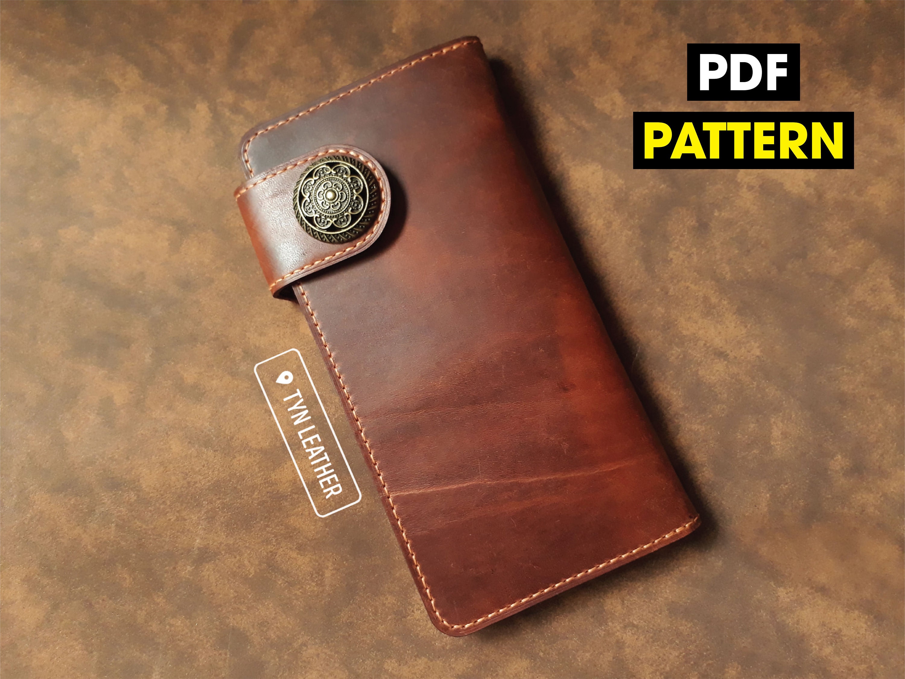Leather Biker Wallet Pattern - Leather Long Wallet Pattern Leather Biker Wallet Pattern - Leather Long Wallet Pattern