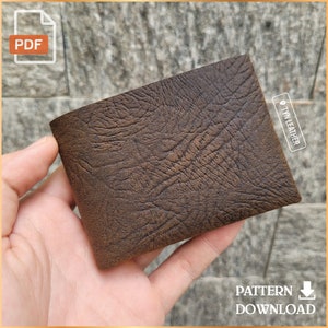 Plantilla PDF de billetera de cuero plegable V7 - Patrón de cuero - Patrón PDF - Impresión tamaño A4