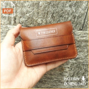 Leather flap wallet PDF template - Leather pattern - PDF Pattern - A4 Sized Printout