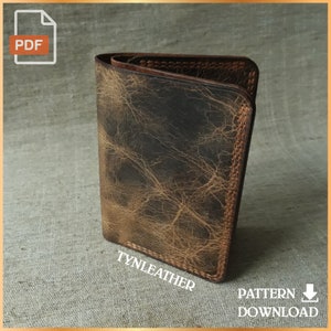 Leather bifold wallet PDF template V4 - Leather pattern - PDF Pattern - A4 Sized Printout