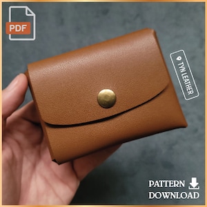 Plantilla PDF cartera tarjetero de cuero V11 - Patrón de cuero - Patrón PDF - Impresión tamaño A4
