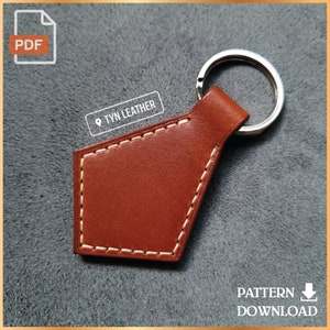 Chaveiro de couro V2 - Padrão de couro - Padrão PDF - Impressão tamanho A4