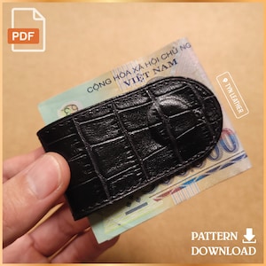 Padrão de clipe de dinheiro de bolso - Padrão de couro - Padrão PDF - Impressão tamanho A4
