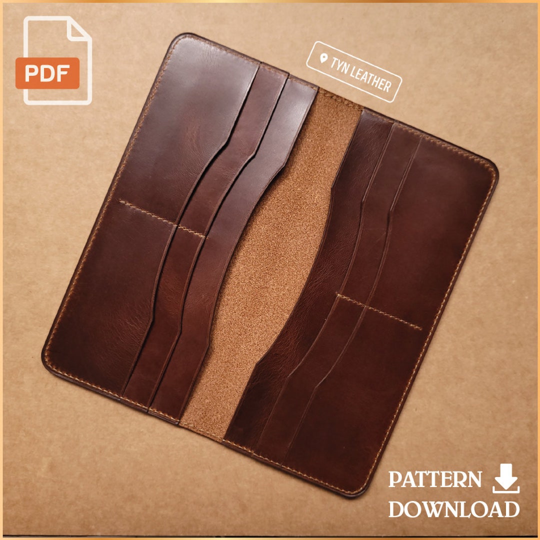 Leather Long Wallet Pattern V5 - Leather Pattern - PDF Pattern - A4 ...