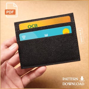 Leather card holder wallet PDF template V13 - Leather pattern - PDF Pattern - A4 Sized Printout