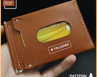 Leather Money Clip Wallet PDF Template: A4 Pattern