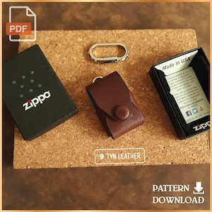 Padrão de capa Zippo de couro - Padrão de couro - Padrão PDF - Impressão em tamanho A4