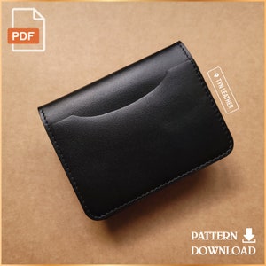 Plantilla PDF de cartera tarjetero de cuero V3 - Patrón de cuero - Patrón PDF - Impresión tamaño A4