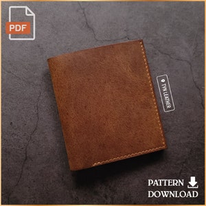 Plantilla PDF de billetera plegable de cuero V10 - Patrón de cuero - Patrón PDF - Impresión tamaño A4