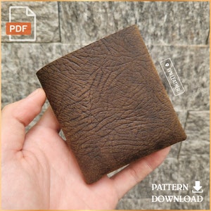 Plantilla PDF de billetera de cuero plegable V8 - Patrón de cuero - Patrón PDF - Impresión en tamaño A4