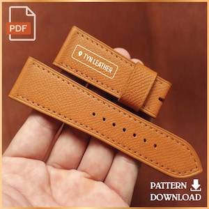 Padrão de pulseira de couro V2 - Vários tamanhos - Padrão de couro - Padrão PDF - Impressão em tamanho A4
