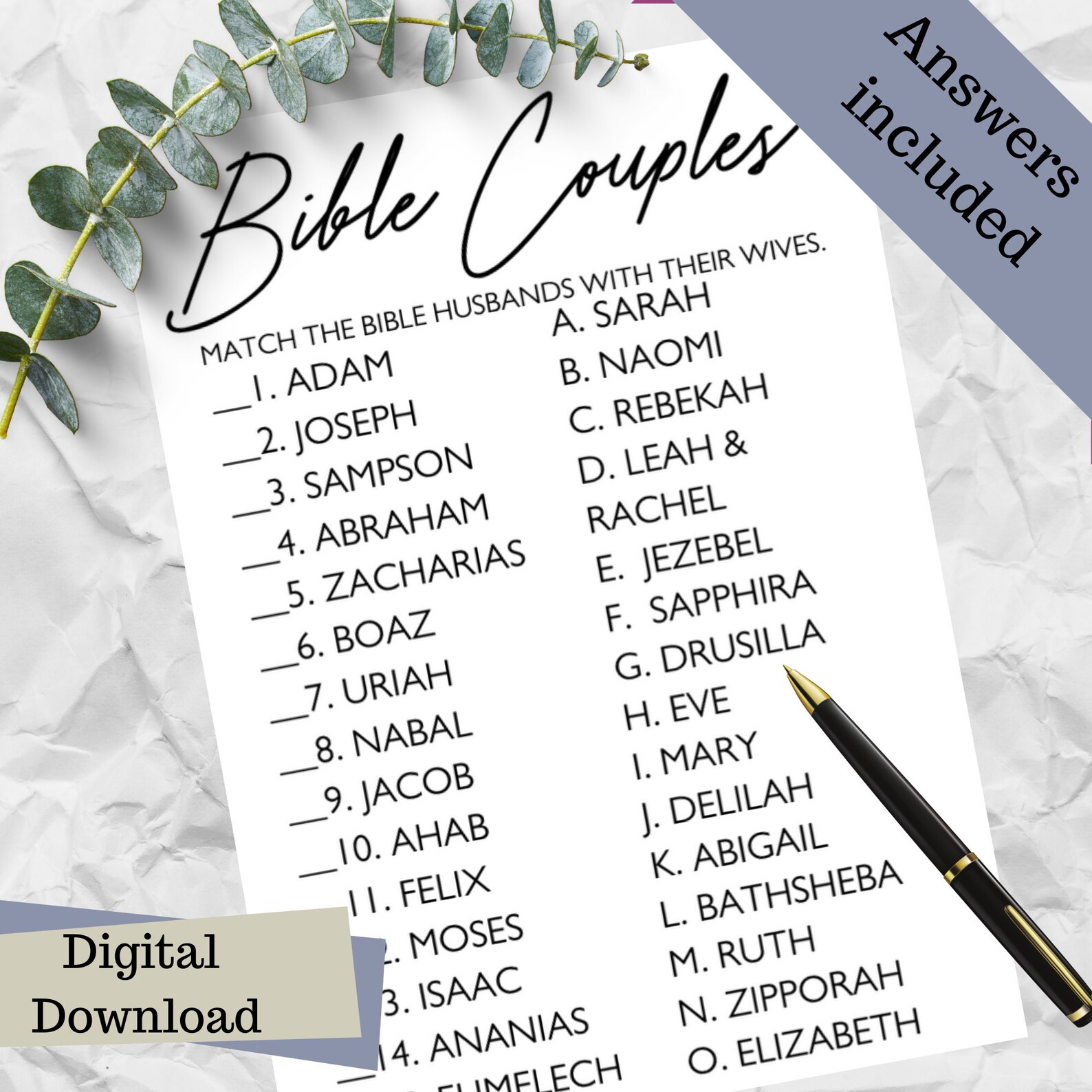 Guess the Bible Couplechristainbridal Shower Gamefun Shower Etsy