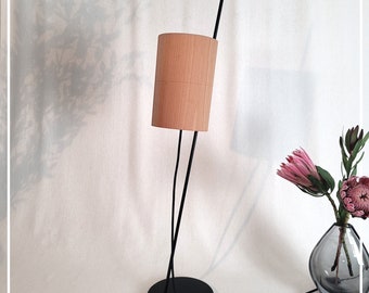 Floor lamp IMO with real wood cherry height adjustable