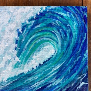 Tubular Wave hand geschilderd koelkast magneet acryl schilderij