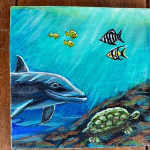 Tropisch avontuur hand geschilderd koelkast magneet acryl schilderij