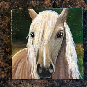 Blondie het paard handgeschilderde koelkast magneet acryl