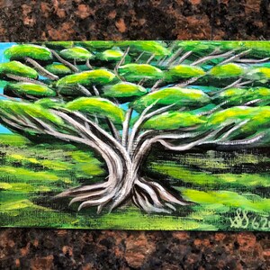 Hawaiiaanse boom acryl hand geschilderde postkaart