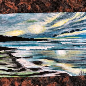 Depoe Bay Oregon acryl hand geschilderde postkaart