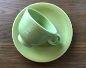 Vintage Lime Green Fiesta Cup And Saucer