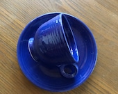 Navy Fiesta Teacup And Saucer