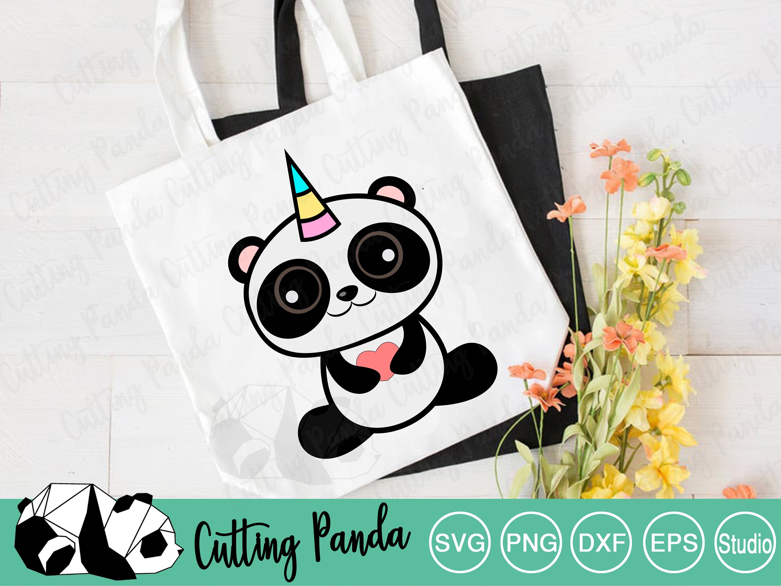 BUNDLE Panda SVG Panda Bundle SVG File Cute Panda Unicorn - Etsy