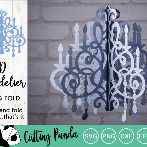 SVG 3D Chandelier cut file. SVG lamp. 3D Light Chandelier ready to cut for 3D projects with Scanncut/Cricut/Silhouette/Summa Plotter