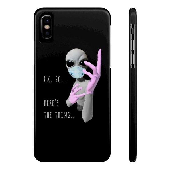 ALIEN NURSE (Thing) Case Mate Slim Phone Cases sporting alien, ufo, sci-fi, hospital nurse doctor humor. Cool, funny, sleek & strong!